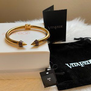 📍<SOLD> Vita Fede Mini Titan Crystal Bracelet - Rose Gold/Clear Black, Small